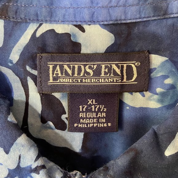 Land's End - Men's  Button-Up Hawain Shirt Sz XL - Picture 3 of 8